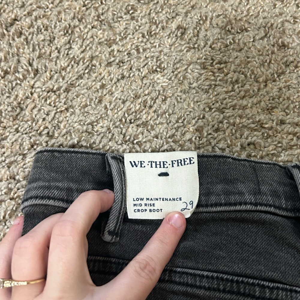 Free People Low Maintenance Mid-Rise Crop Boot Jean Black Size 29 Women's Cotton - Picture 4 of 11